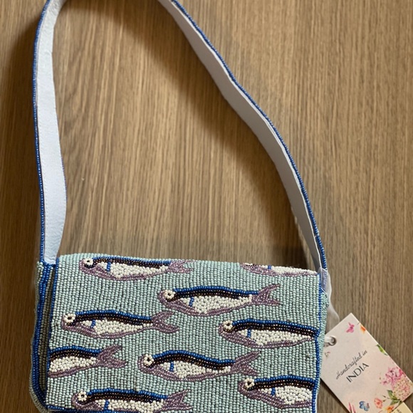 Beaded Sardines Fish Pattern Shoulder Bag Viral TikTok Bag - Picture 1 of 6